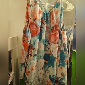 Floral Print Calvin Klein in Teal and Pink